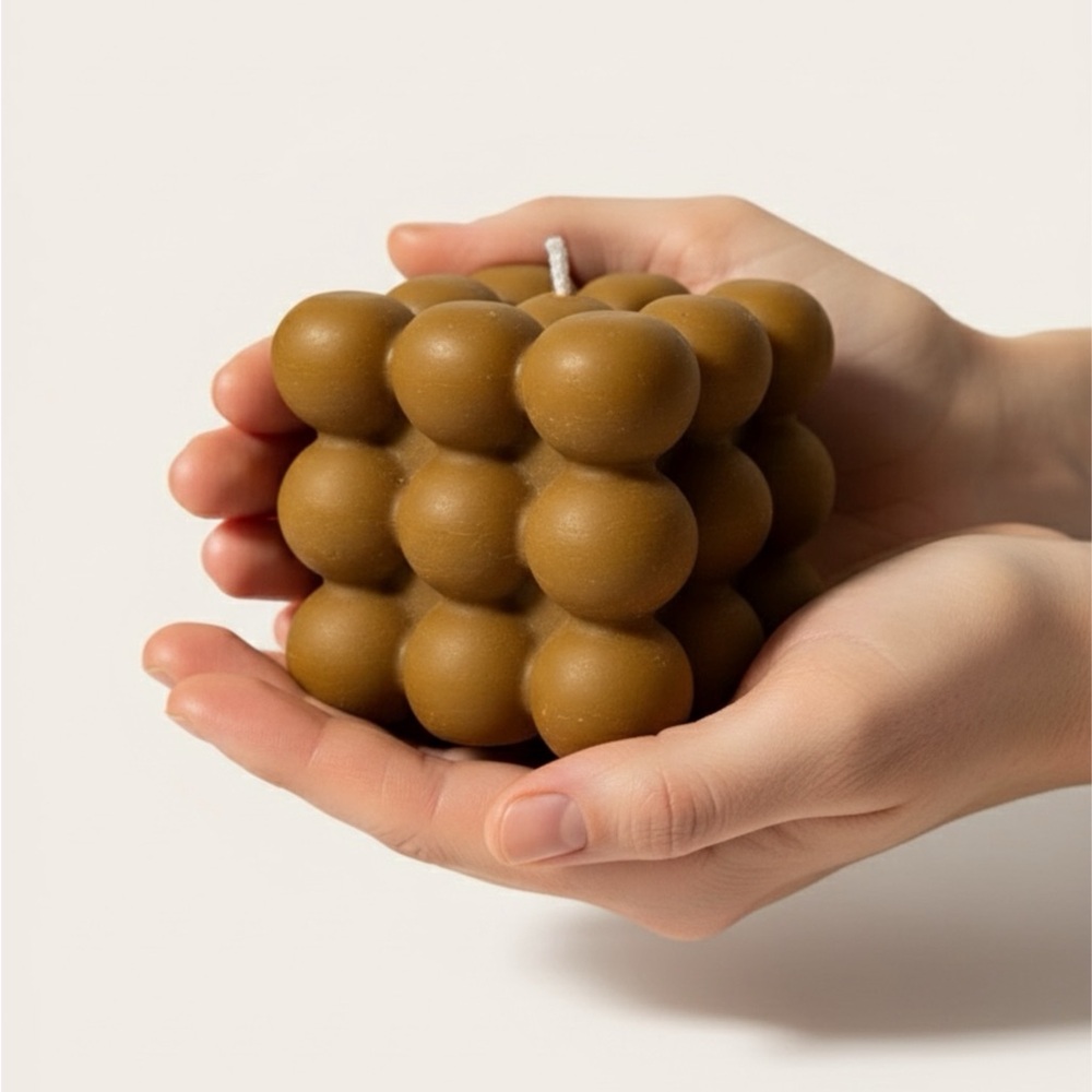 🧚🏻‍♀️ Chocolates Scented Bubble Cube Candle Handmade Soy Wax  2.25”
